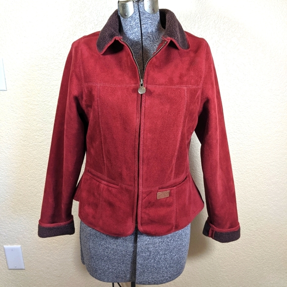 VTG Outback Trading Company Burgundy Fleece Lined Jacket - Picture 1 of 13